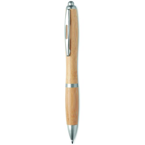 Druckkugelschreiber ABS/Bambus RIO BAMBOO (Art.-Nr. CA618999) - Druckkugelschreiber mit Schaft aus...