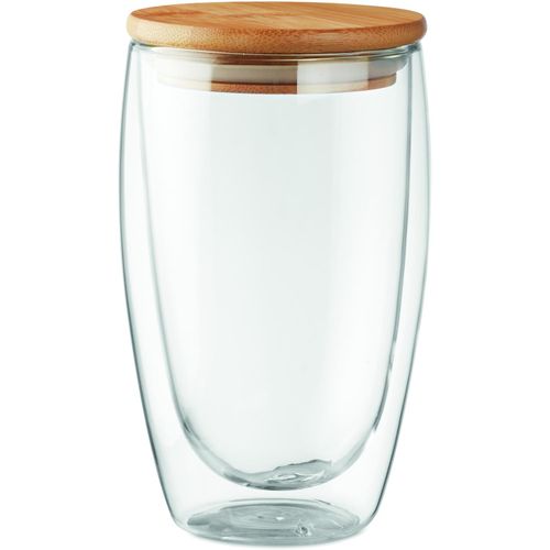Doppelwandiges Glas 450 ml TIRANA LARGE (Art.-Nr. CA622174) - Doppelwandiges Borsilikat-Glas mit...