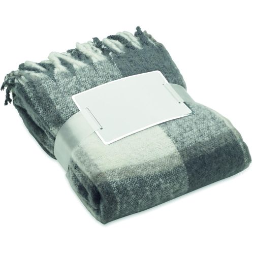 Karierte Mohair-Decke QUET (Art.-Nr. CA623471) - Mohair-RPET Polyester Decke mit Karomust...