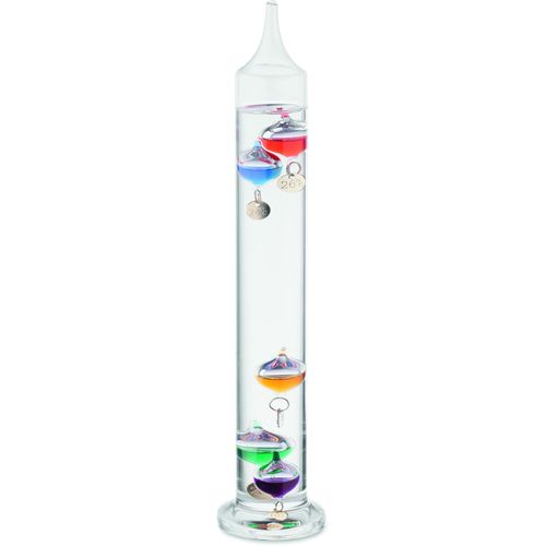 Galileo Thermometer Glas 28cm GALI (Art.-Nr. CA638214) - Galileo-Thermometer aus Glas mit fün...