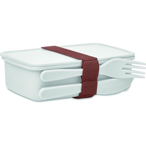 Lunchbox mit Besteck SUNDAY (Art.-Nr. CA651195) - Lunchbox aus PP mit einem Fach. Bringen...