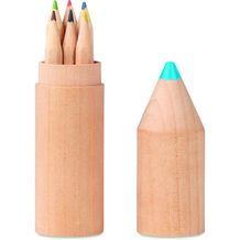 Holzbox mit 6 Stiften (holzfarben) (Art.-Nr. CA664874)