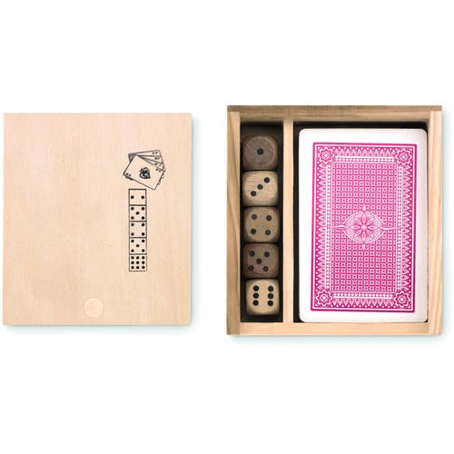 Spielkarten-Würfel-Set LAS VEGAS (Art.-Nr. CA665074) - Set mit 54 Spielkarten und 5 Würfeln...