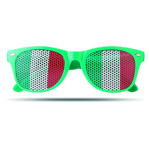 Fan Sonnenbrille FLAG FUN (Art.-Nr. CA668291) - Sonnenbrille. Linsen mit unterschiedlich...