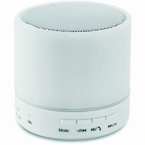 Wireless Lautsprecher LED ROUND WHITE (Art.-Nr. CA668301) - 2.1 wireless Lautsprecher aus ABS in...