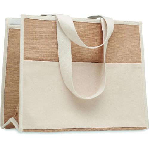Jute-Canvas Shopping Tasche CAMPO DE GELI (Art.-Nr. CA669269) - Diese Shopping Tasche aus Jute hat...