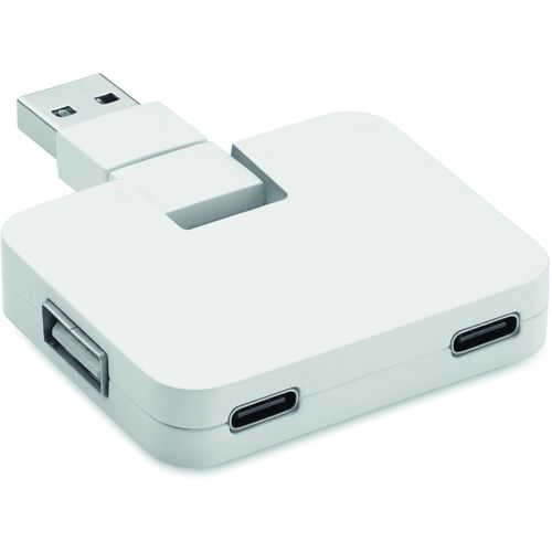 4 Port USB Hub SQUARE-C (Art.-Nr. CA676328) - 4 Port 2.0 USB aus ABS. Ausgang: 2 x...