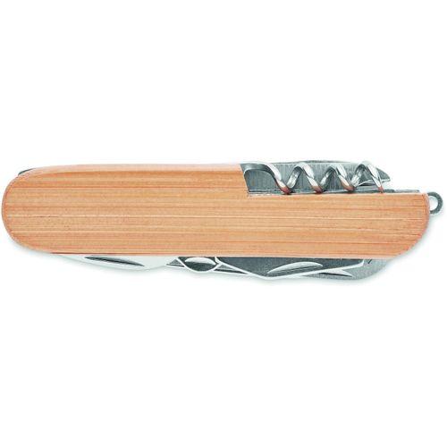 Taschenmesser Bambus (Art.-Nr. CA687309) - Multifunktionstaschenmesser aus Edelstah...