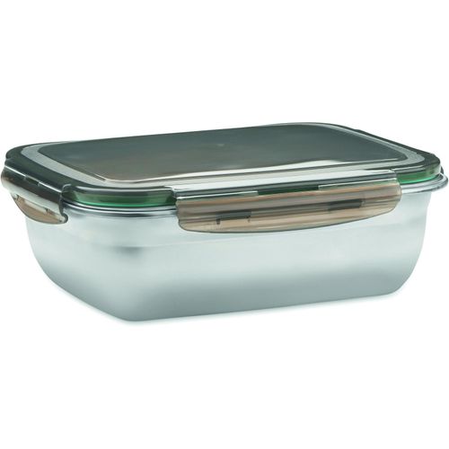 Lunchbox 1650 ml LOX PLUS (Art.-Nr. CA696356) - Lunchbox aus recyceltem Edelstahl mit...