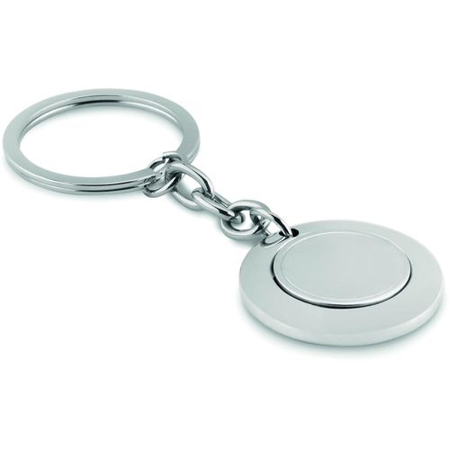 Schlüsselring mit Münzhalter FLAT RING (Art.-Nr. CA718833) - Schlüsselring mit Einkaufswagenchi...
