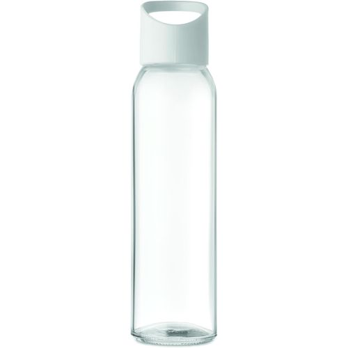 Trinkflasche Glas 470 ml PRAGA (Art.-Nr. CA728339) - Trinkflasche aus Glas. Deckel aus PP...