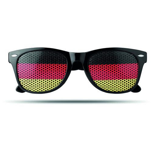 Fan Sonnenbrille FLAG FUN (Art.-Nr. CA732649) - Sonnenbrille. Linsen mit unterschiedlich...
