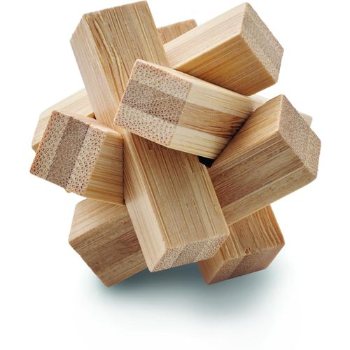 Holzpuzzle/Gehirnjogging Bambus CUBENATS (Art.-Nr. CA753569) - Kniffliges Puzzle aus Bambus. Motiv:...