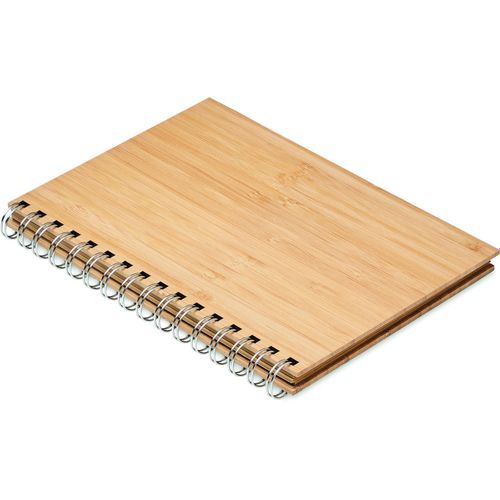 DIN A5 Ringbuch Bambus BRAM (Art.-Nr. CA772705) - DIN A5 Notizbuch mit Cover aus Bambus....