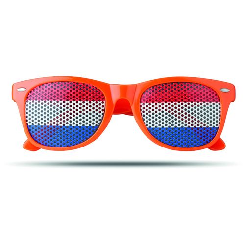 Fan Sonnenbrille FLAG FUN (Art.-Nr. CA787495) - Sonnenbrille. Linsen mit unterschiedlich...