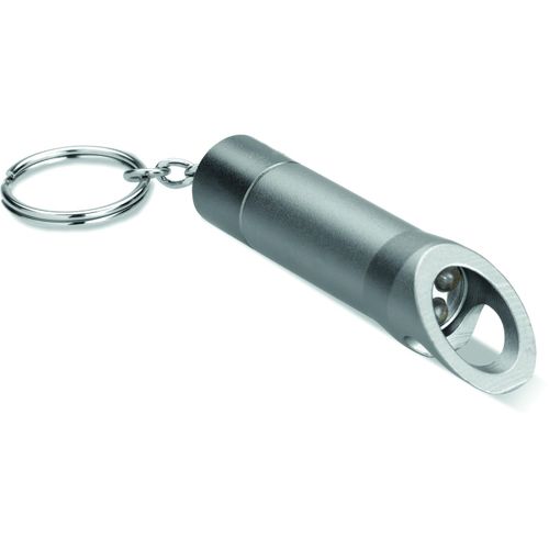 Schlüsselring aus Metall LITOP (Art.-Nr. CA793205) - Metall-Schlüsselring mit LED-Licht un...