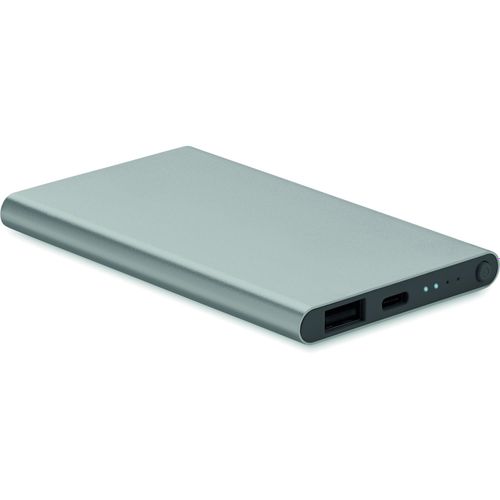 Powerbank 4000 mAh POWERFLAT C (Art.-Nr. CA879037) - Powerbank 4000 mAh. Gehäuse aus Alumini...