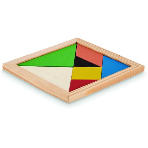 Tangram-Puzzle Holz TANGRAM (Art.-Nr. CA880638) - Buntes Tangram-Puzzle aus Holz. 7...