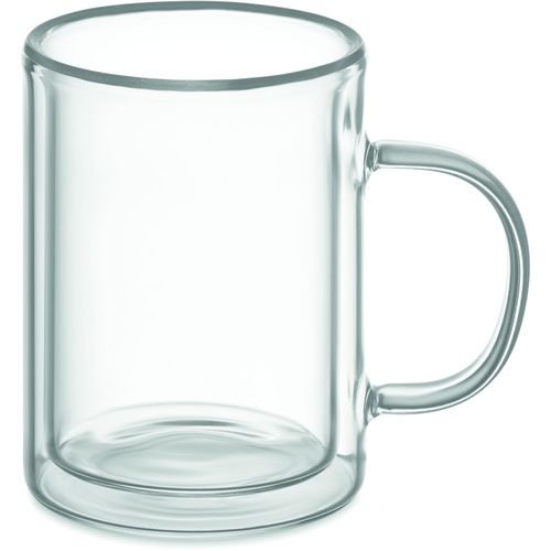Kaffeebecher Glas 225 ml SUBLIMGLOSS+ (Art.-Nr. CA897591) - Doppelwandiger Kaffeebecher aus Glas....