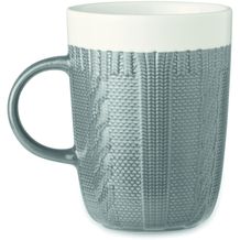 Keramik Kaffeebecher 310ml KNITTY (Grau) (Art.-Nr. CA904406)