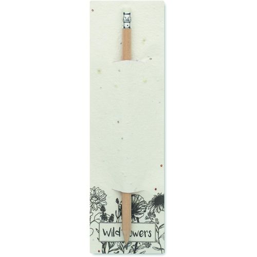 Bleistift in Einsteckhülle PENSEED (Art.-Nr. CA917262) - Naturbelassener Bleistift mit Radiergumm...