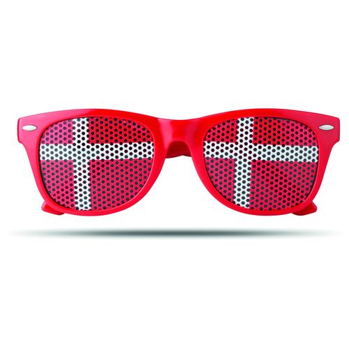 Fan Sonnenbrille FLAG FUN (Art.-Nr. CA919088) - Sonnenbrille. Linsen mit unterschiedlich...