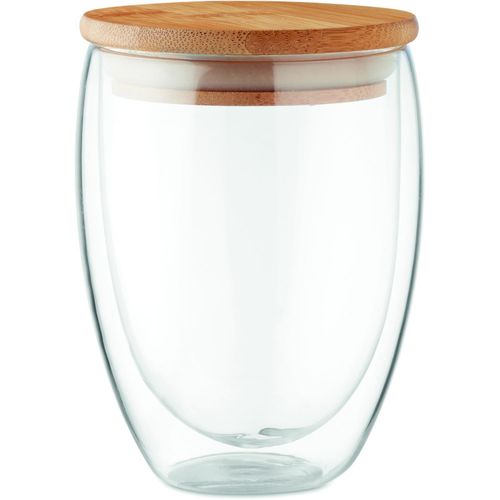 Doppelwandiges Glas 350 ml TIRANA MEDIUM (Art.-Nr. CA938712) - Doppelwandiges Borsilikat-Glas mit...