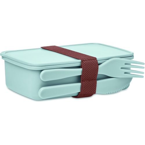 Lunchbox mit Besteck SUNDAY (Art.-Nr. CA944943) - Lunchbox aus PP mit einem Fach. Bringen...