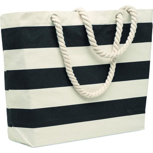 Strandtasche Baumwolle 220 g HEAVEN STRIPE (Art.-Nr. CA963293) - Gestreifte Strand- oder Einkaufstasche....