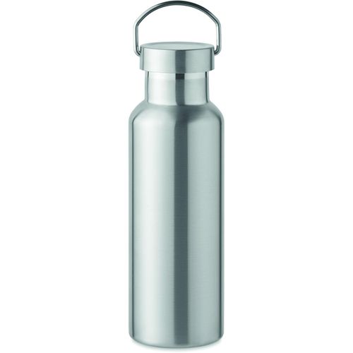 Doppelwandige Flasche 500 ml FLORENCE (Art.-Nr. CA973326) - Doppelwandige Isolierflasche aus recycel...