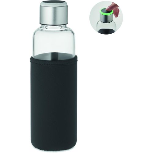 Flasche Trink-Erinnerung 500ml INDER (Art.-Nr. CA999263) - Trinkflasche aus Borosilikatglas mit...
