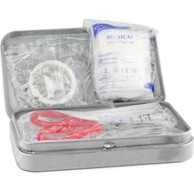 First Aid Box Compact, 27-teilig in Metalldose (Grau) (Art.-Nr. CA788912)