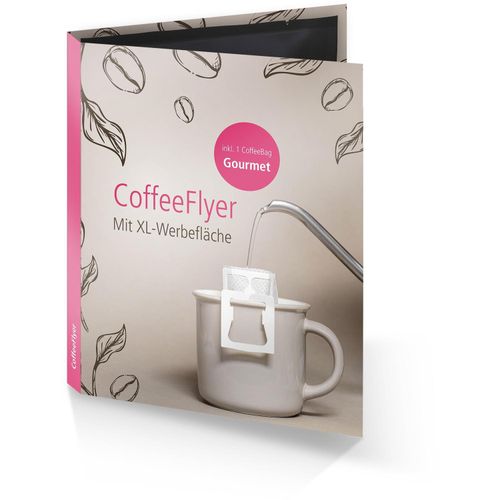 CoffeeFlyer - Gourmet - schwarz (Art.-Nr. CA161775) - CoffeeFlyer (Klappkarte) mit eingeklebte...