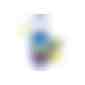 Duschgel Rosmarin-Ingwer, 50 ml Bumper blau, Body Label (R-PET) (Art.-Nr. CA166495) - Praktische Kosmetikflasche zum Anhängen...