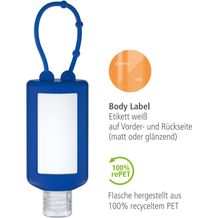 Duschgel Rosmarin-Ingwer, 50 ml Bumper blau, Body Label (R-PET) (blau) (Art.-Nr. CA166495)