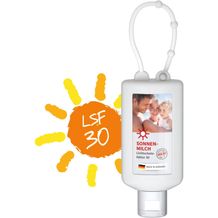 Sonnenmilch, 50 ml Bumper frost, Body Label (R-PET) (weiß) (Art.-Nr. CA258313)