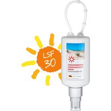 Sonnenschutzspray (LSF30), 50 ml Bumper frost, Body Label (R-PET) (weiß) (Art.-Nr. CA336043)