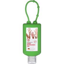 Handreinigungsgel, 50 ml Bumper grün, Body Label (R-PET) (grün) (Art.-Nr. CA387831)
