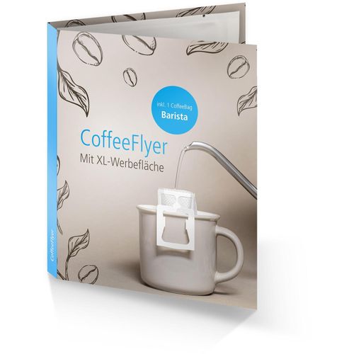 CoffeeFlyer - Barista - weiß (Art.-Nr. CA393099) - CoffeeFlyer (Klappkarte) mit eingeklebte...