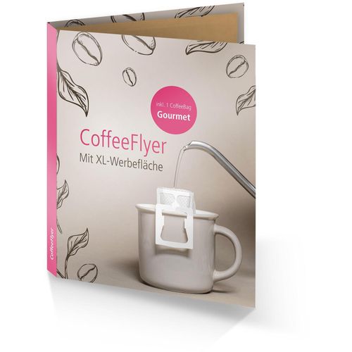 CoffeeFlyer - Gourmet - naturbraun (Art.-Nr. CA503514) - CoffeeFlyer (Klappkarte) mit eingeklebte...