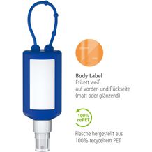 Lavendel-Spray, 50 ml Bumper blau, Body Label (R-PET) (blau) (Art.-Nr. CA660724)