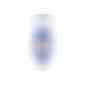 Handreinigungsspray, 50 ml Bumper blau, Body Label (R-PET) (Art.-Nr. CA801461) - Praktische Kosmetikflasche zum Anhängen...