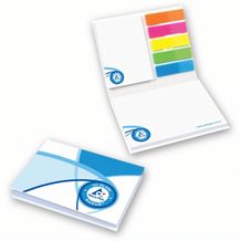 Kartoncover-Booklet mit 2x Haftnotizen und Indexstreifen (weiß, bunt, schwarz, rot, orange, gelb, grün, blau, türkis, pink, lila) (Art.-Nr. CA116487)