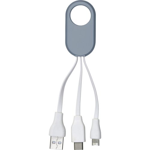 Ladekabelset aus Kunststoff Pilar (Art.-Nr. CA065139) - Ladekabelset mit USB, USB-C und Lightnin...