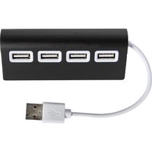USB-Hub aus Aluminium Leo (Schwarz) (Art.-Nr. CA073568)