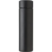 Edelstahl-Thermosflasche (450 ml) mit LED-Anzeige (schwarz) (Art.-Nr. CA127630)