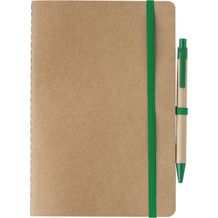 Notizbuch aus recyceltem Karton (A5) Theodore (grün) (Art.-Nr. CA167840)