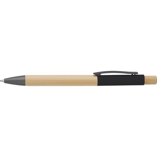 Bambus-Kugelschreiber Cesar (Art.-Nr. CA184250) - Kugelschreiber aus Bambus mit aluminiumf...