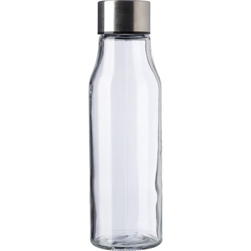 Trinkflasche aus Glas und rostfreiem Stahl (500 ml) Andrei (Art.-Nr. CA213677) - Glasflasche (500ml) mit Edelstahldeckel....