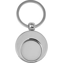 Schlüsselanhänger 'Shopping' aus Metall mit Einkaufswagenchip (silber) (Art.-Nr. CA264222)